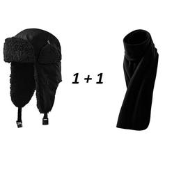 Set caciula + fular Adler, culoare neagra