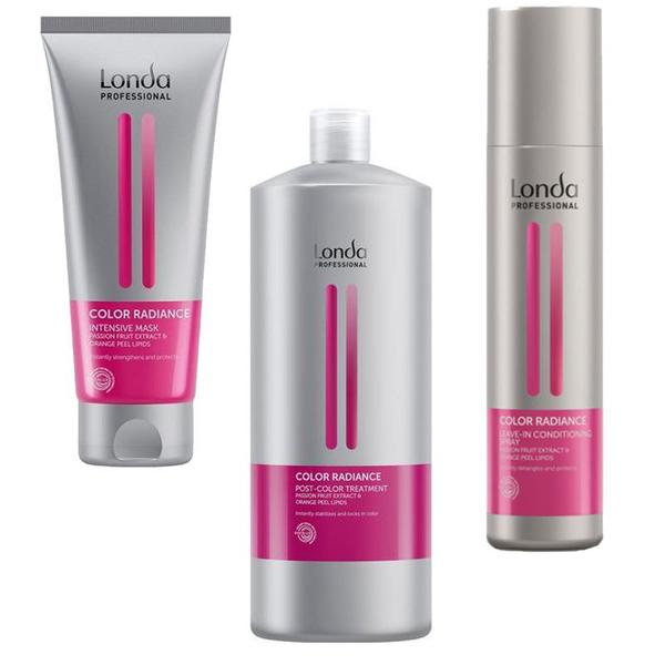 Pachet pentru Par Vopsit Londa Professional Color Radiance - Sampon 1000 ml, Masca 200 ml si Balsam - Spray Leave In 250 ml