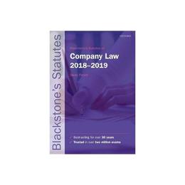 Blackstone's Statutes on Company Law 2018-2019, editura Oxford University Press Academ