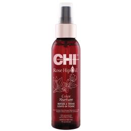 Lotiune tonica reparatoare leave-in pentru par vopsit - chi farouk rose hip oil color nurture repair   shine leave-in tonic, 118ml