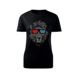 Tricou 3D Lion dama negru, XS