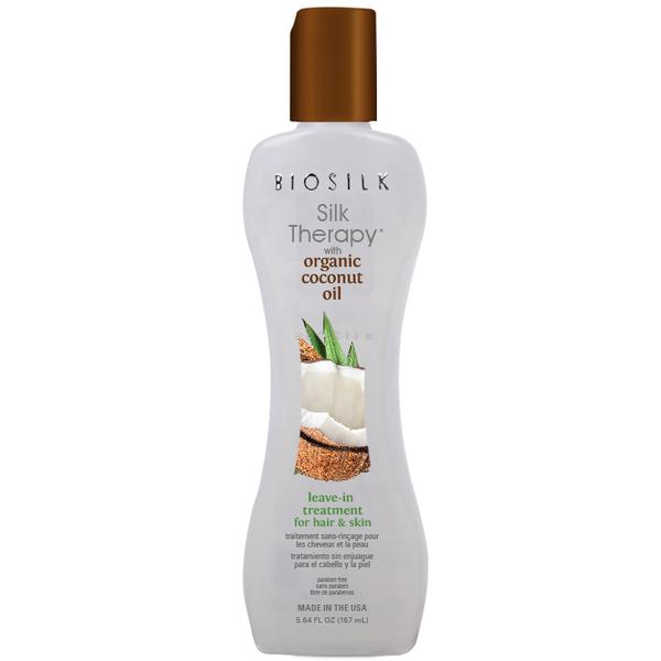 Tratament cu Ulei de Cocos pentru Par si Piele - Biosilk Farouk Silk Therapy with Coconut Oil Leave-In Treatment for Hair and Skin, 167ml