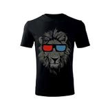Tricou 3D Lion barbati negru, S