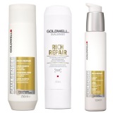 Pachet Goldwell Rich Repair 2 - Sampon, Balsam si Ser