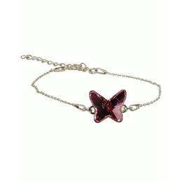 Bratara argint si cristale swarovski, bijouxmag, bela, 15+5 cm, argint 925, rose peach