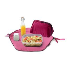 Geanta pliabila 2 in 1 pentru pranz si servet de masa - Geanta Eat'n'Out Mini Square Roz