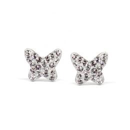 Cercei Argint si Cristale Swarovski, BijouxMAG, Dianne, 0.8 cm, Argint 925