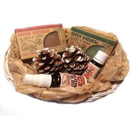 Cos cadou lucille cu sapun salvie 90g, sapun citrice 90g, ulei esential 10ml, ulei argan 30ml - cosmetice 100% naturale