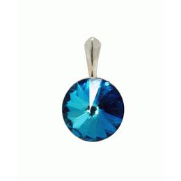Pandantiv argint, si cristale swarovski, bijouxmag, juliane, 2 cm, argint 925