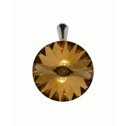 Pandaniv argint si cristale swarovski, bijouxmag, raviola, 2.3 cm, argint 925