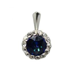 Pandantiv argint si cristale swarovski, bijouxmag, ariana, 2 cm, argint 925, bermuda blue