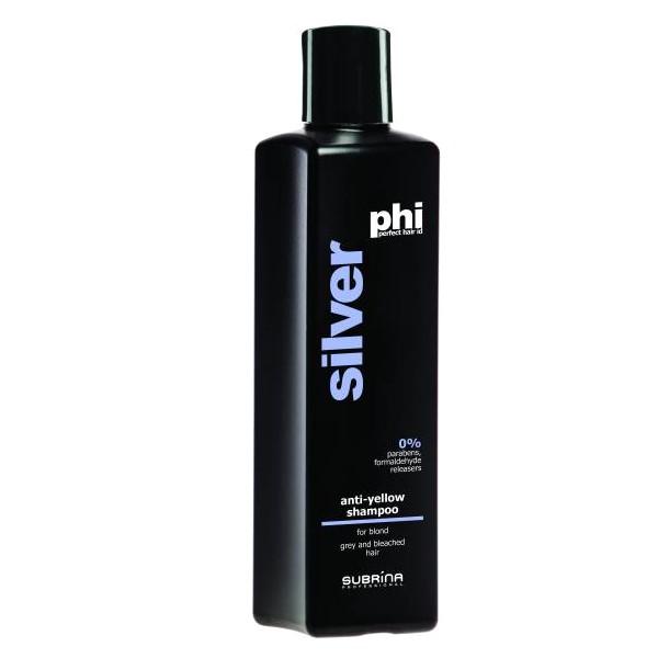 Sampon pentru Par Blond si Grizonat - Subrina PHI Silver Anti-Yellow Shampoo, 250ml poza