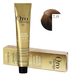 Vopsea Permanenta fara Amoniac Fanola Oro Therapy Color Keratin 7.0 Blond, 100ml