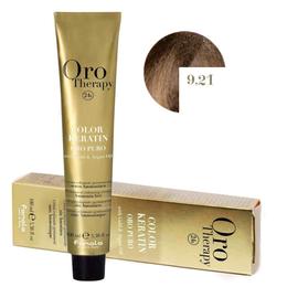 Vopsea permanenta fara amoniac fanola oro therapy color keratin 9.21 blond foarte deschis violet cenusiu, 100ml