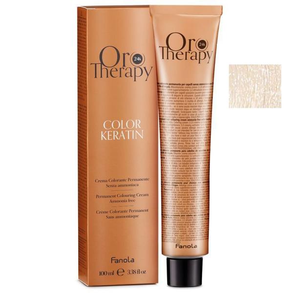 Vopsea Demi-permanenta Fanola Oro Therapy Color Keratin 10.1EXTRA Blond Platinat Cenusiu, 100ml