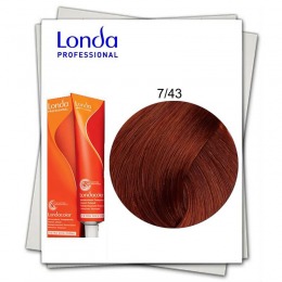 Vopsea fara amoniac - londa professional nuanta 7/43 blond mediu cupru auriu 