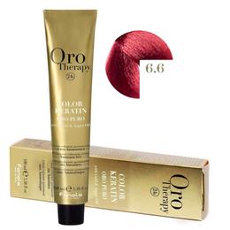 Vopsea permanenta fara amoniac fanola oro therapy color keratin 6.6 blond inchis roscat, 100ml