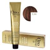 Vopsea Demi-permanenta Fanola Oro Therapy Color Keratin 7.34 Blond Auriu Aramiu, 100ml