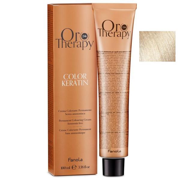 Vopsea Demi-permanenta Fanola Oro Therapy Color Keratin 10.0 Blond Platinat, 100ml