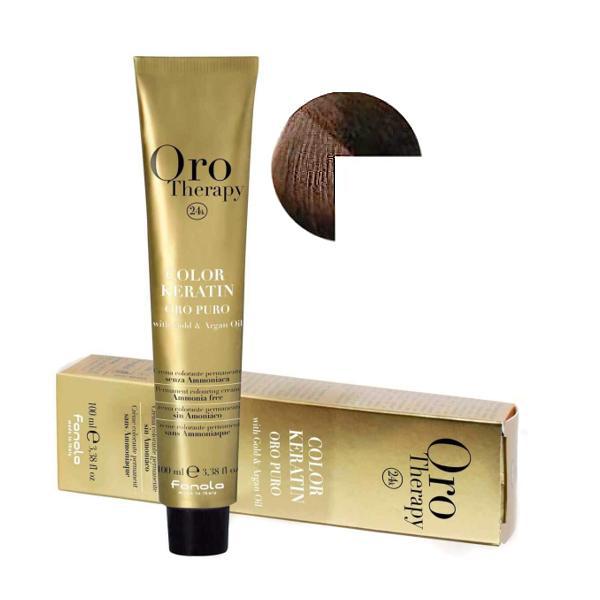 Vopsea Permanenta fara Amoniac Fanola Oro Therapy Color Keratin 6.00 Blond Inchis Intens, 100ml