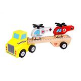 Camion de lemn cu elicoptere,Tooky Toy