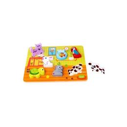 Puzzle lemn, animale,tooky toy