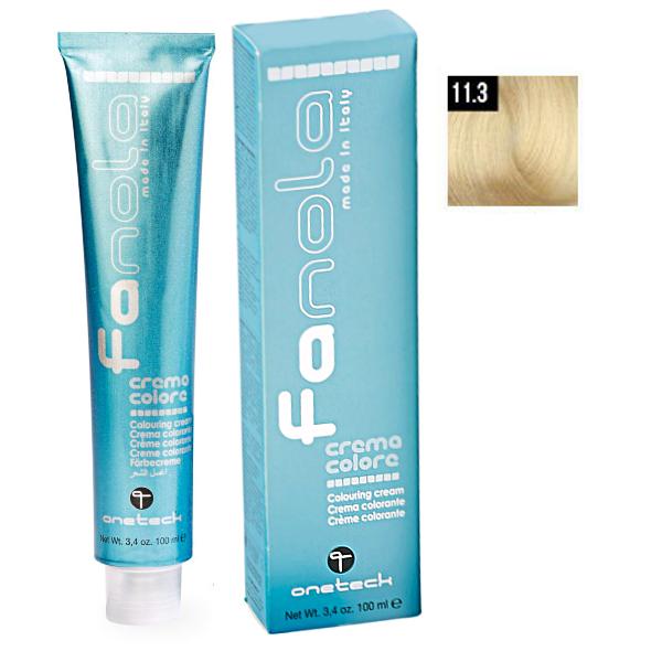 Vopsea Crema Permanenta Fanola 11.3 Blond Superdeschis Platinat Auriu, 100ml 100ml imagine noua