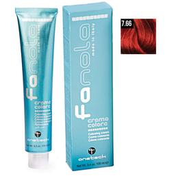 Vopsea crema permanenta fanola 7.66 blond rosu intens, 100ml