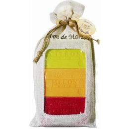 Set cadou iuta 3x sapun natural marsilia citron vert pepene pere zmeura afine le chatelard 1802