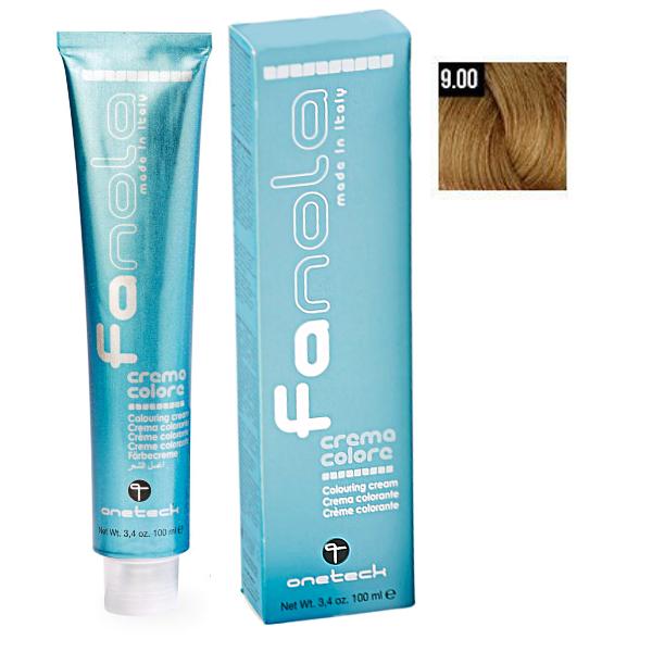 Vopsea Crema Permanenta Fanola 9.00 Blond Foarte Deschis Intens, 100ml