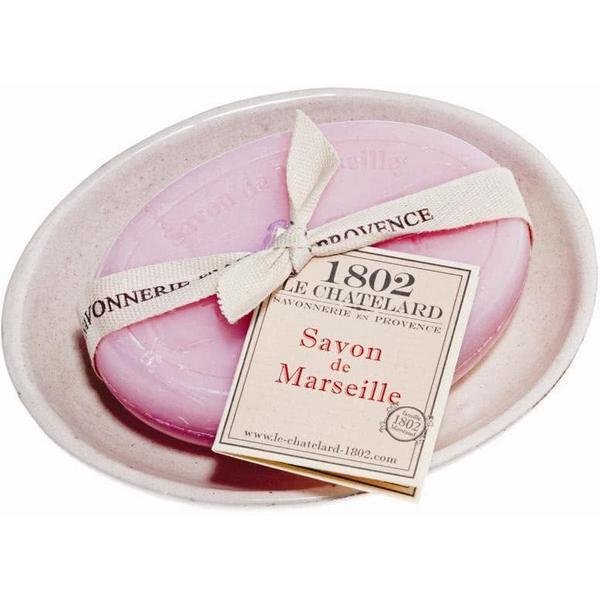 Set Cadou Savoniera Sapun Natural Marsilia Oval 100g Trandafir Bujor Rose Pivoine Le Chatelard 1802