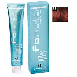 Vopsea crema permanenta fanola 7.4 blond mediu aramiu, 100ml
