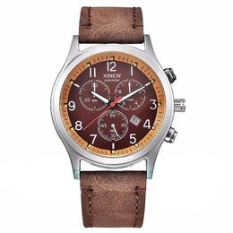 Ceas barbatesc fashion   casual, curea piele, model maro
