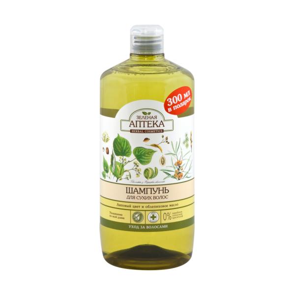 Sampon pentru Par Uscat cu Extract de Tei si Ulei de Catina Zelenaya Apteka, 1000ml