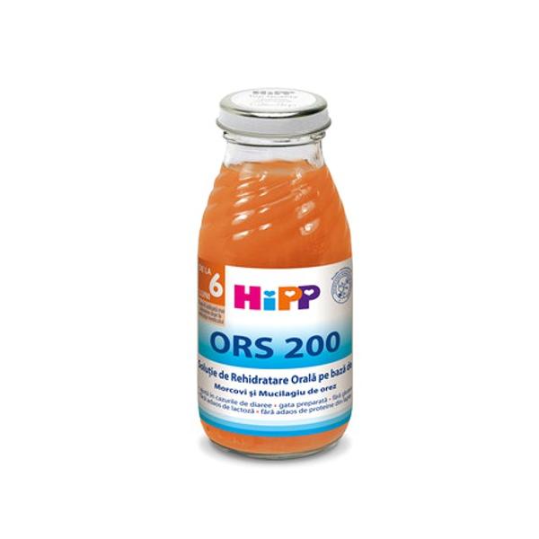 Solutie de Rehidratare Orala pe Baza de Morcovi si Orez ORS 200 HIPP, +6 luni, 200ml