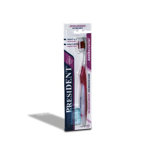 Periuta de dinti president antibacteriana cap de argint perii extra soft