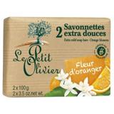 Sapun Vegetal cu Extract de Flori de Portocal Le Petit Olivier, 2 x 100g