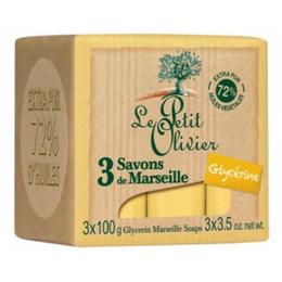 Sapun de Marsilia Extra Pur 72% Ulei de Masline si Glicerina Le Petit Olivier, 3 x 100g
