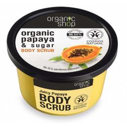 Exfoliant corporal cu zahar si extract de papaya juicy papaya organic shop, 250ml