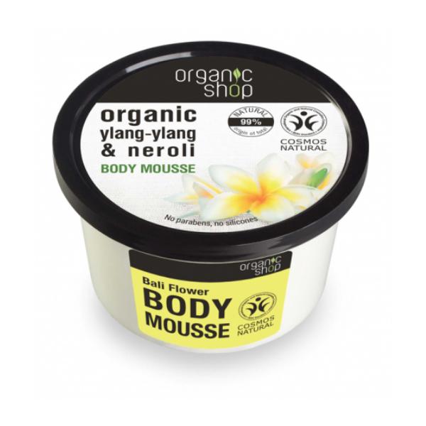 Mousse corporal cu extracte de neroli si ylang-ylang bali flower organic shop, 250ml