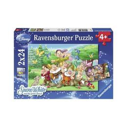 Puzzle cei sapte pitici, 2x24 piese - ravensburger 