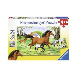 Puzzle lumea cailor, 2x24 piese - ravensburger 