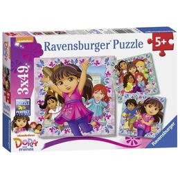 Puzzle dora si prietenii, 3x49 piese - Ravensburger