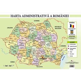 Harta administrativa a Romaniei - Plansa A4, editura Aramis