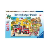 Puzzle brigada de pompieri, 3x49 piese - Ravensburger 