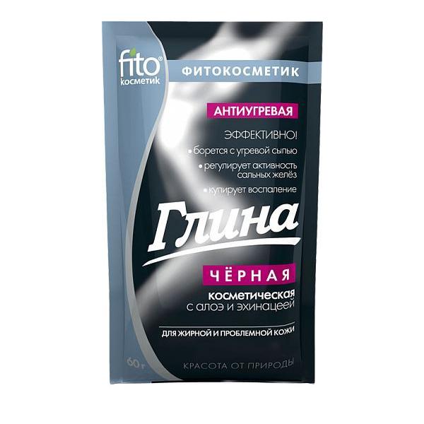 Argila Cosmetica Neagra cu Efect Antiacneic Fitocosmetic, 60g 60g imagine