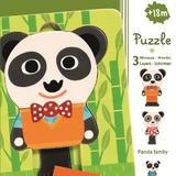 Puzzle straturi familia de panda  - Djeco