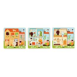 Puzzle straturi - căsuța iepuraşilor - djeco