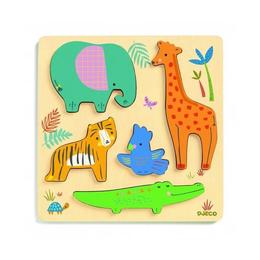 Puzzle lemn animale sălbatice - djeco