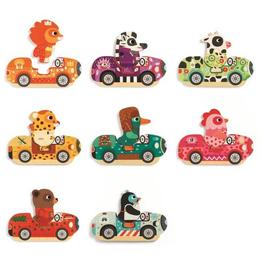 Puzzle interschimbabil vehicule colorate - djeco